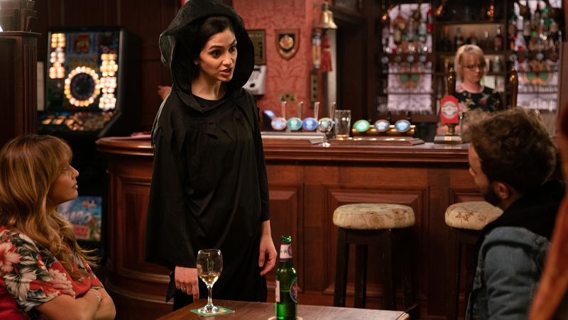 Cassie Bradley (centre) as Natalie - "You never know which direction she's going to turn and that's what makes her so unpredictable"