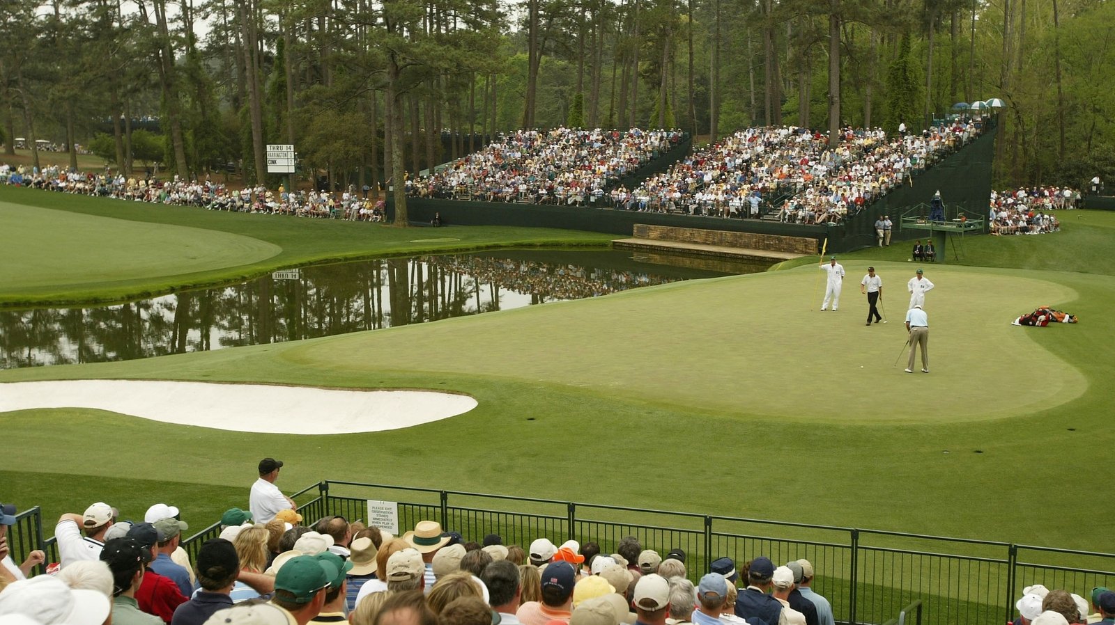 Padraig Harrington strides around the 15th green