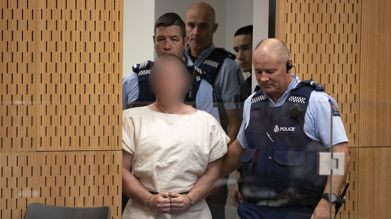 Brenton Tarrant faces 50 murder charges - image blurred as per court order