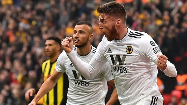 Matt Doherty celebrates his opening goal