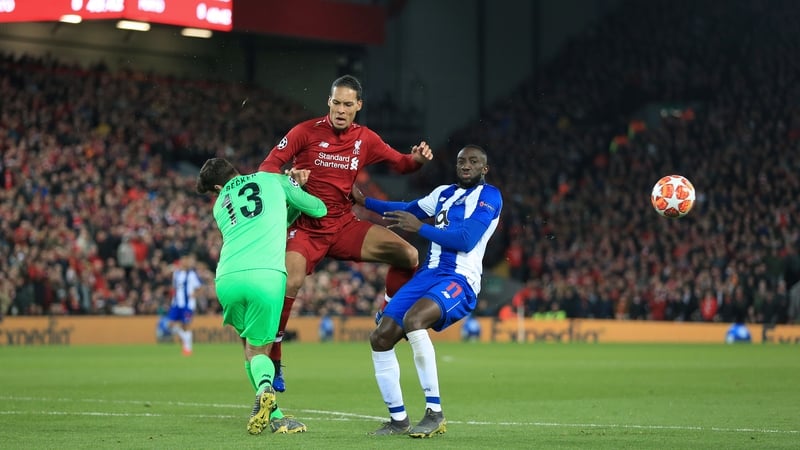 Van Dijk in action against Porto at Anfield