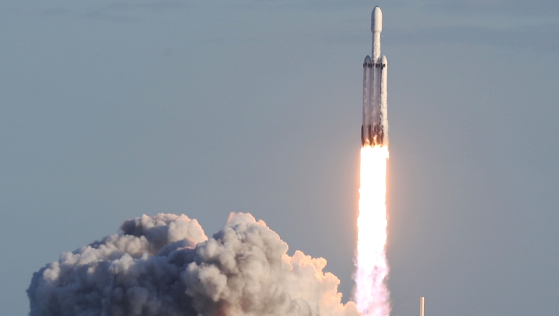 The rocket is carrying a six-tonne Saudi satellite into orbit