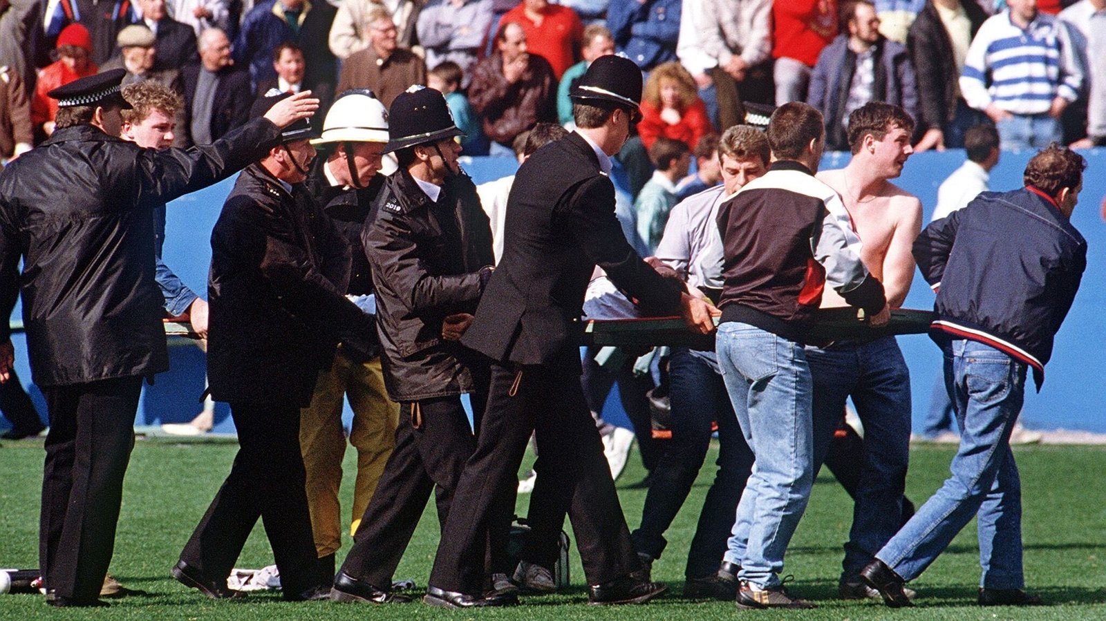 A fan is carried out of the ground