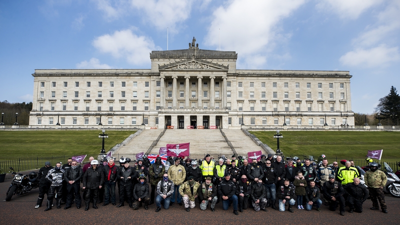 Around 80 bikers rode to Stormont today, while it's claimed up to 11,000 turned out in London