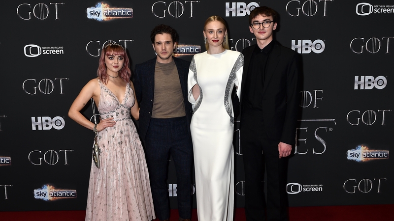 Cast members gather with world press