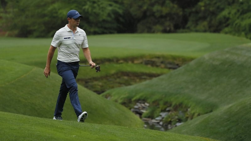 Rory McIlroy on the 13th hole at Augusta