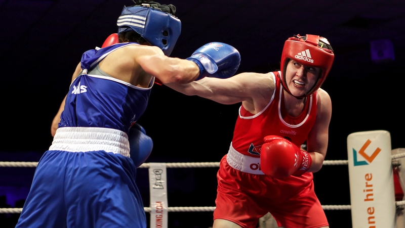 Michaela Walsh (R) won Ireland's first female gold medal at the prestigious tournament