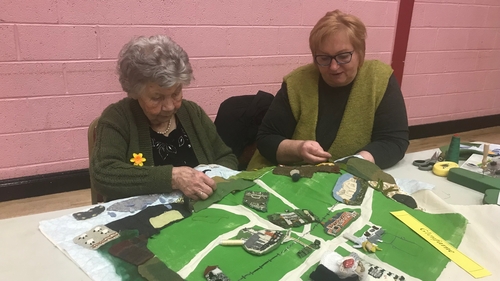 Mary Fox, left, is in her nineties and is working on the map of Glenfarne
