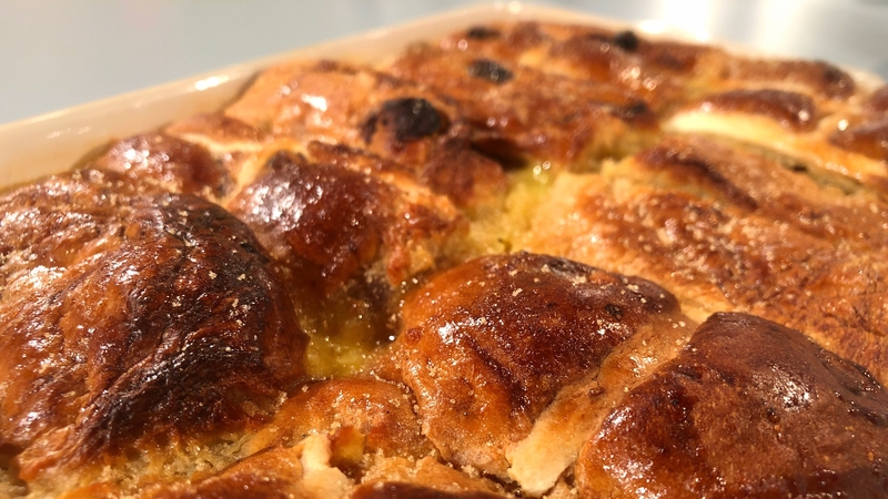 Wade's Hot Cross Bun & Butter Pudding