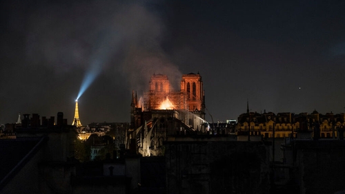 The cause of the fire is unknown, but officials say it was possibly linked to ongoing restoration work
