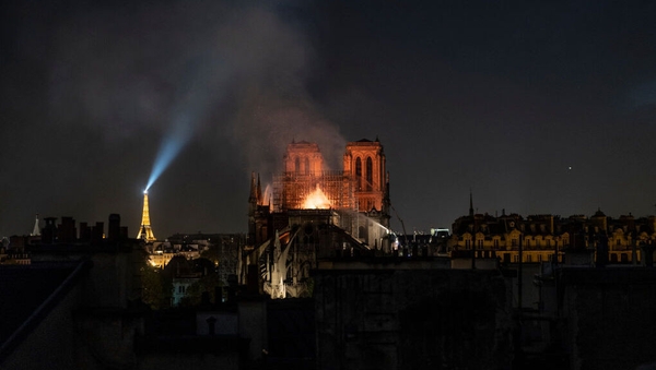 The cause of the fire is unknown, but officials say it was possibly linked to ongoing restoration work