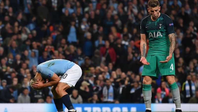 Toby Alderweireld reacts after Spurs knocked Man City out of the Champions League