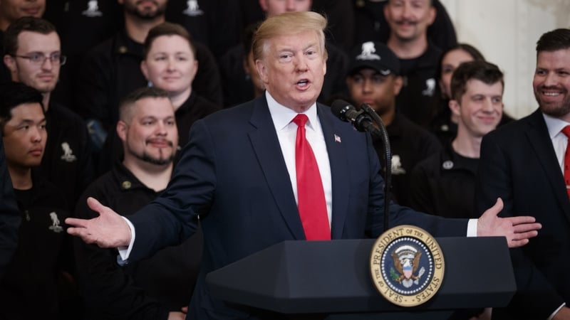 US President Donald Trump said he was a having a "good day"