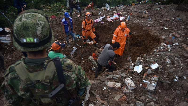 A portion of the Pan-American Highway was also blocked by the landslide