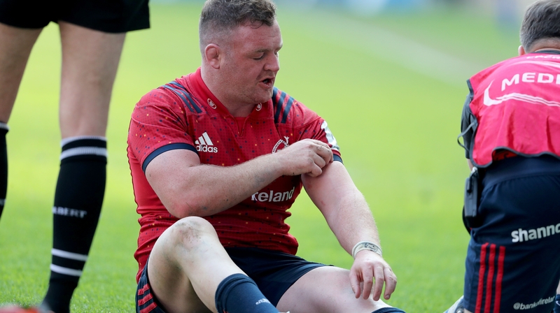 Dave Kilcoyne receives treatment at the Ricoh Arena