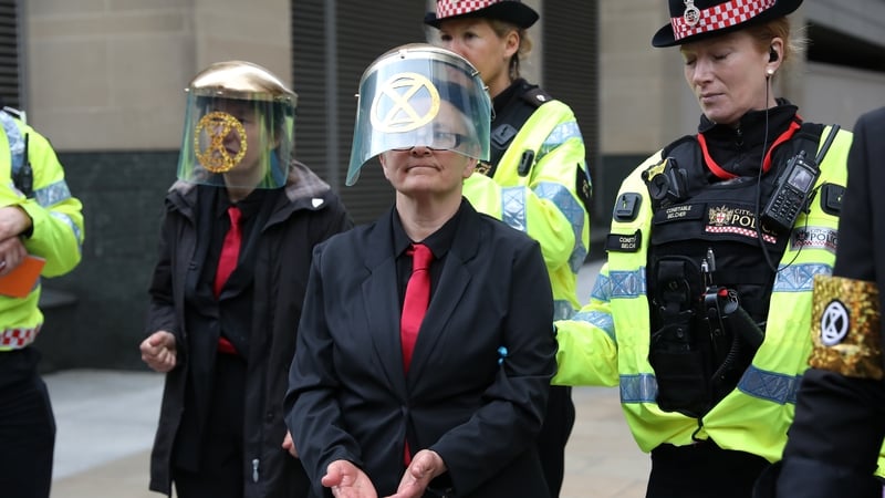 The group said the financial industry was "responsible for funding climate and ecological destruction"