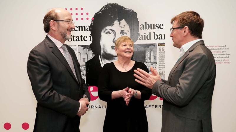Brian MacCraith, President of DCU, Miriam Corcoran, Interim librarian at DCU and David Meehan, Associate Director, Special Collections & Archive at DCU Library