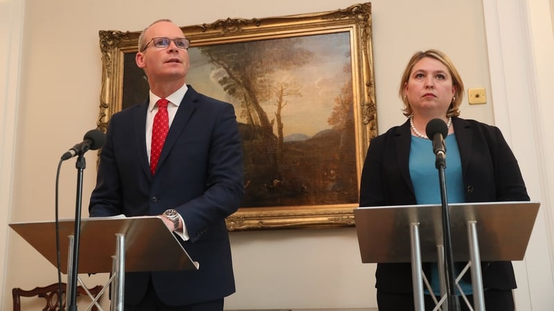 Simon Coveney and Karen Bradley speaking in Belfast