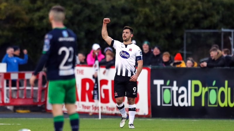 Pat Hoban celebrates scoring for Dundalk