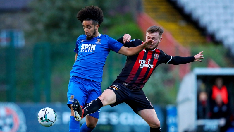 Bohemians' Conor Levingston with Bastien Héry of Waterford