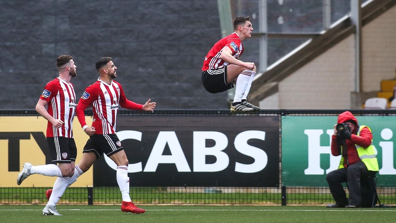 Eoin Toal celebrates his goal for Derry City