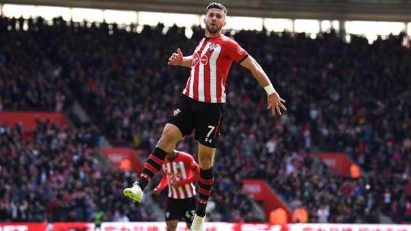Shane Long celebrates after scoring his team's first goal