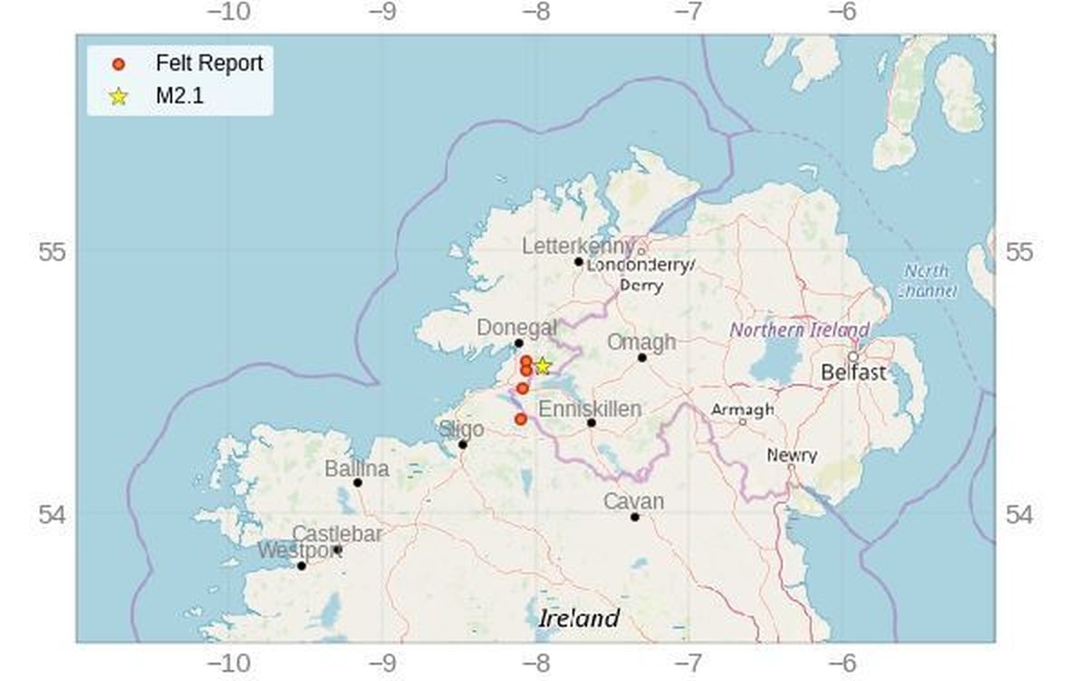Vibrations and and a loud bang the signs of a small earthquake in Donegal  