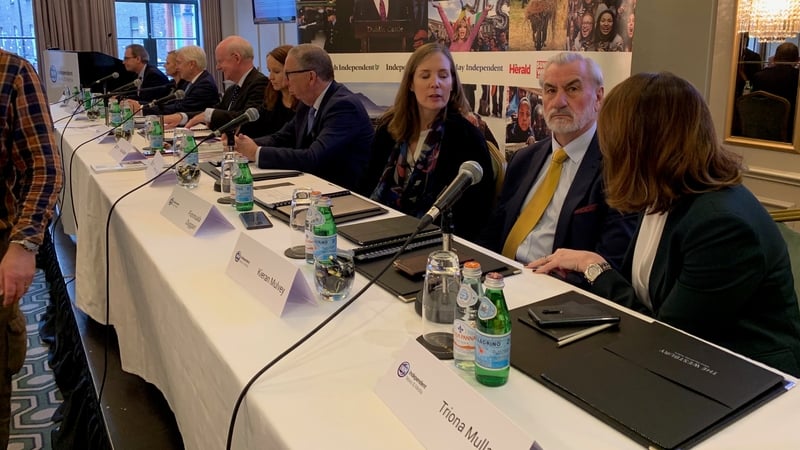 The INM board pictured at today's AGM in Dublin