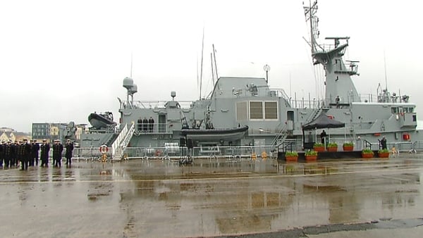 The new €60m offshore Navy patrol vessel was named and commissioned today