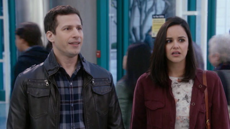 Andy Samberg and Melissa Fumero in Brooklyn Nine-Nine