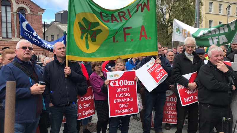 Farmers staged a protest outside Cork City Hall