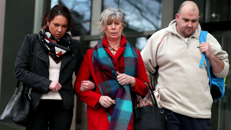 Bobby Ryan's ex-wife Mary leaves court with son Robert and daughter Michelle
