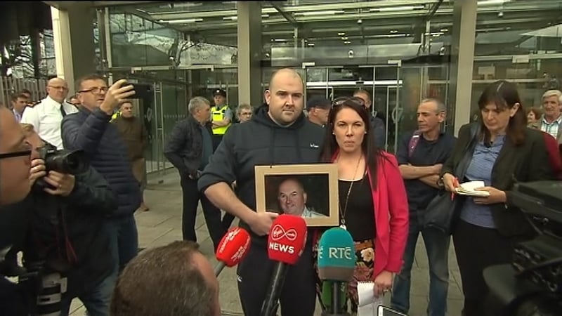 Michelle Ryan spoke to reporters outside court