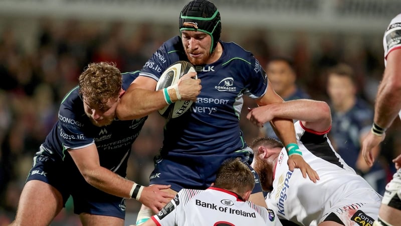 Ultan Dillane goes on the charge at Kingspan Stadium earlier this season where Connacht recorded their first win in Belfast since 1960