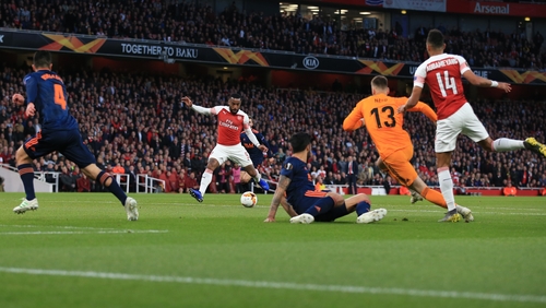 Arsenal hold a two-goal lead over Valencia