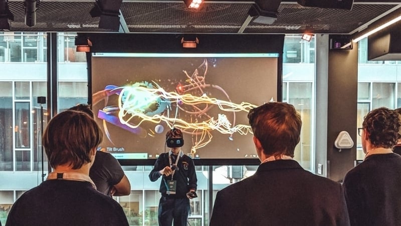 Over 200 students attended the event at Google Ireland. Photo: Cliona O'Reilly