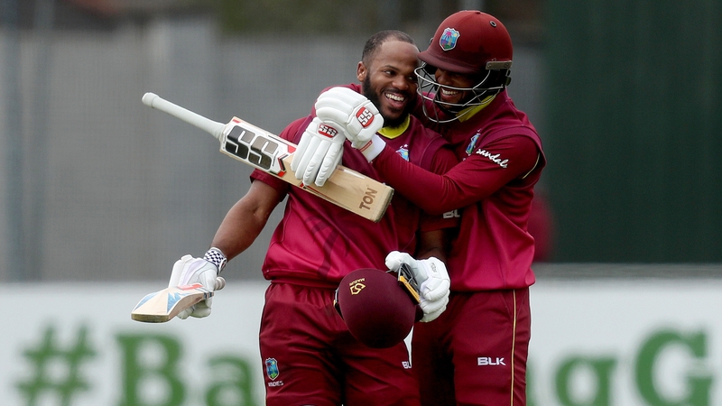John Campbell celebrates his century with Shai Hope