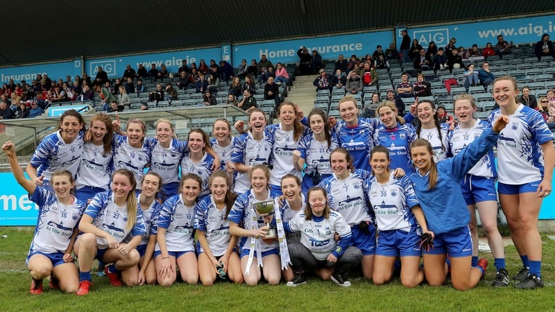 Waterford players celebrate with the Lidl NFL Division 2 Cup