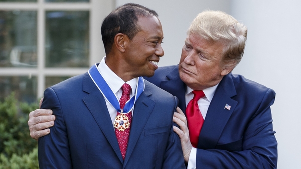 Tiger Woods joins Arnold Palmer, Charlie Sifford and Jack Nicklaus as the only golfers to receive the presidential award
