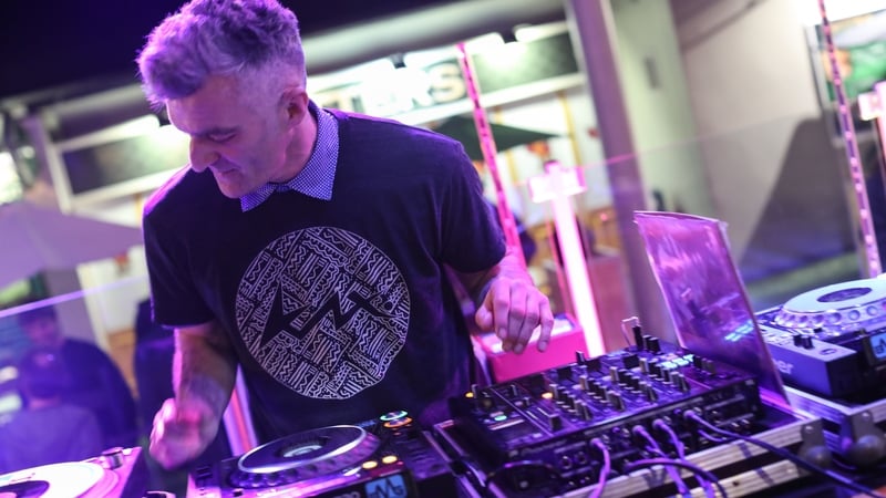 Donal Dineen on the decks at It Takes a Village