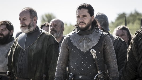 Liam Cunningham and Kit Harington in the final season of Game of Thrones