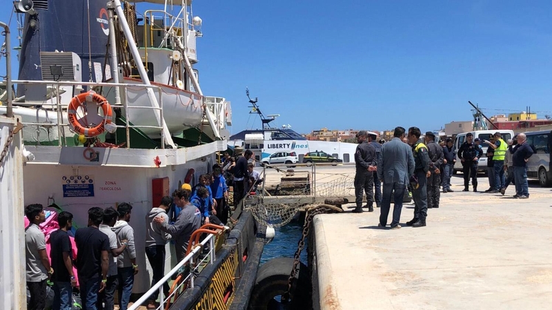 Some of the migrants were brought to the Italian island of Lampedusa