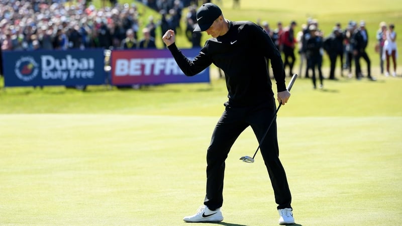 Markus Kinhult celebrates with a final birdie to secure the title at Hillside