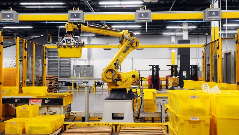 Amazon is pushing to reduce labour and boost profits as automation of the most common warehouse task - picking up an item - is still beyond its reach