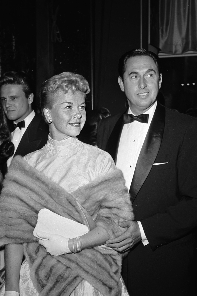 Doris Day with husband Marty Melcher at the film premiere of A Star Is Born, 1954