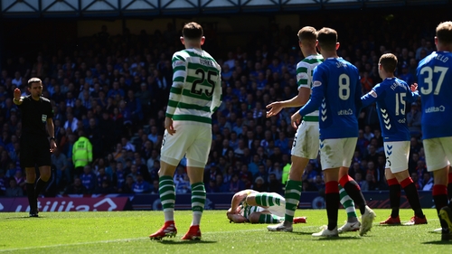 The full-back was booked by for striking Brown