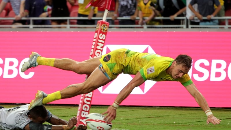 John Porch touching down for the Australian Sevens