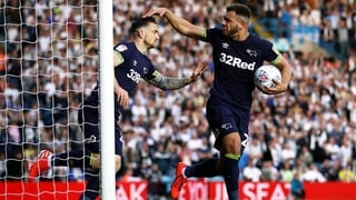 Jack Marriott celebrates his goal against Leeds United at Elland Road