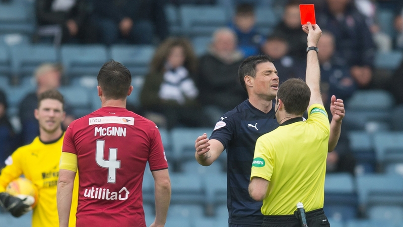 Darren O'Dea was sent-off in his final ever professional game