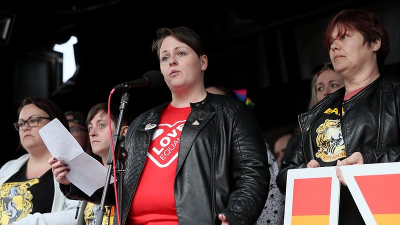 Sara Canning told the crowds gathered outside City Hall that a law change would be a 'win' for everyone in the region